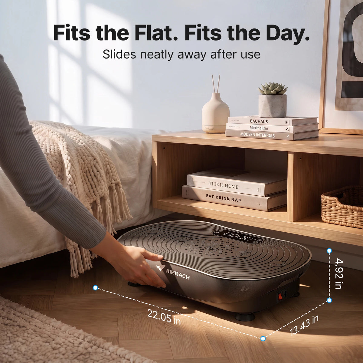Merach Vibration Plate Exercise Machine with Digital Display Built-in Speakers, Whole Body Workout Weight Loss 350lbs Capacity for Lymphatic Drainage Home Fitness Equipment